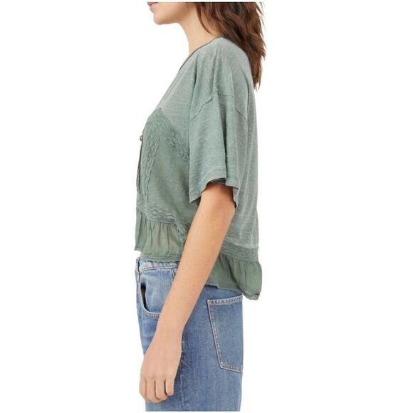 Brand New Free People Fall In Love Wash Army Tee For Women Size Small - Picture 3 of 9